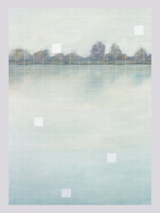 Reflets blancs. Acrylique sur toile, 36 x 48 pouces, 2013