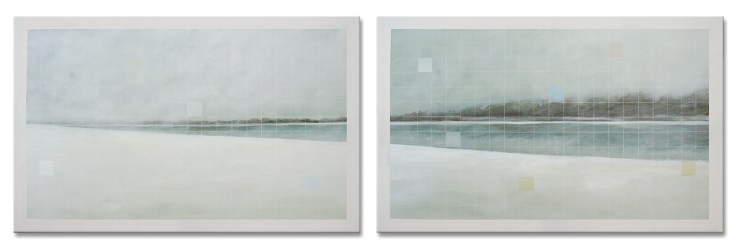 Tons de blanc. Acrylique sur toile, 2 panneaux de 48 x 30 pouces, 2013